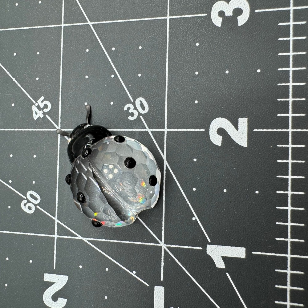 Swarovski Crystal Ladybug Figurine Small Clear Black Retired 190858 Excellent - Picture 7 of 7